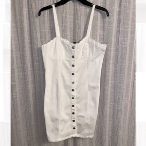 Forever 21 Button Up Dress White Large